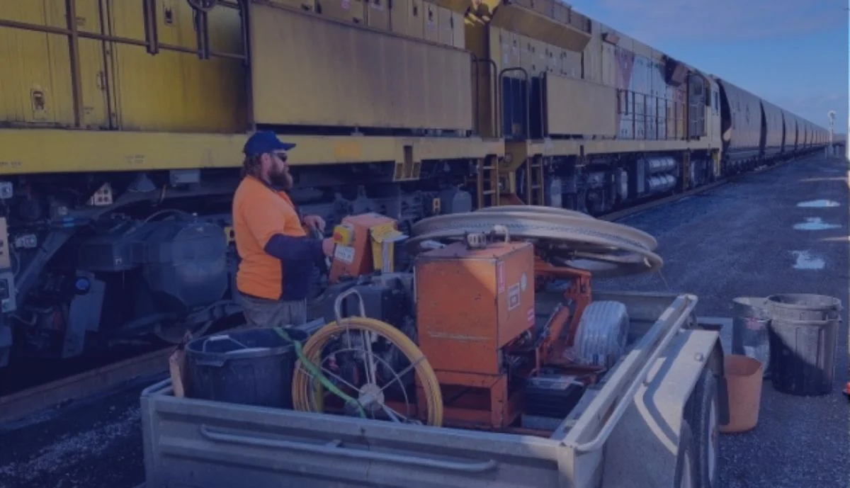 AZ Connect crew cabling on a rail corridor