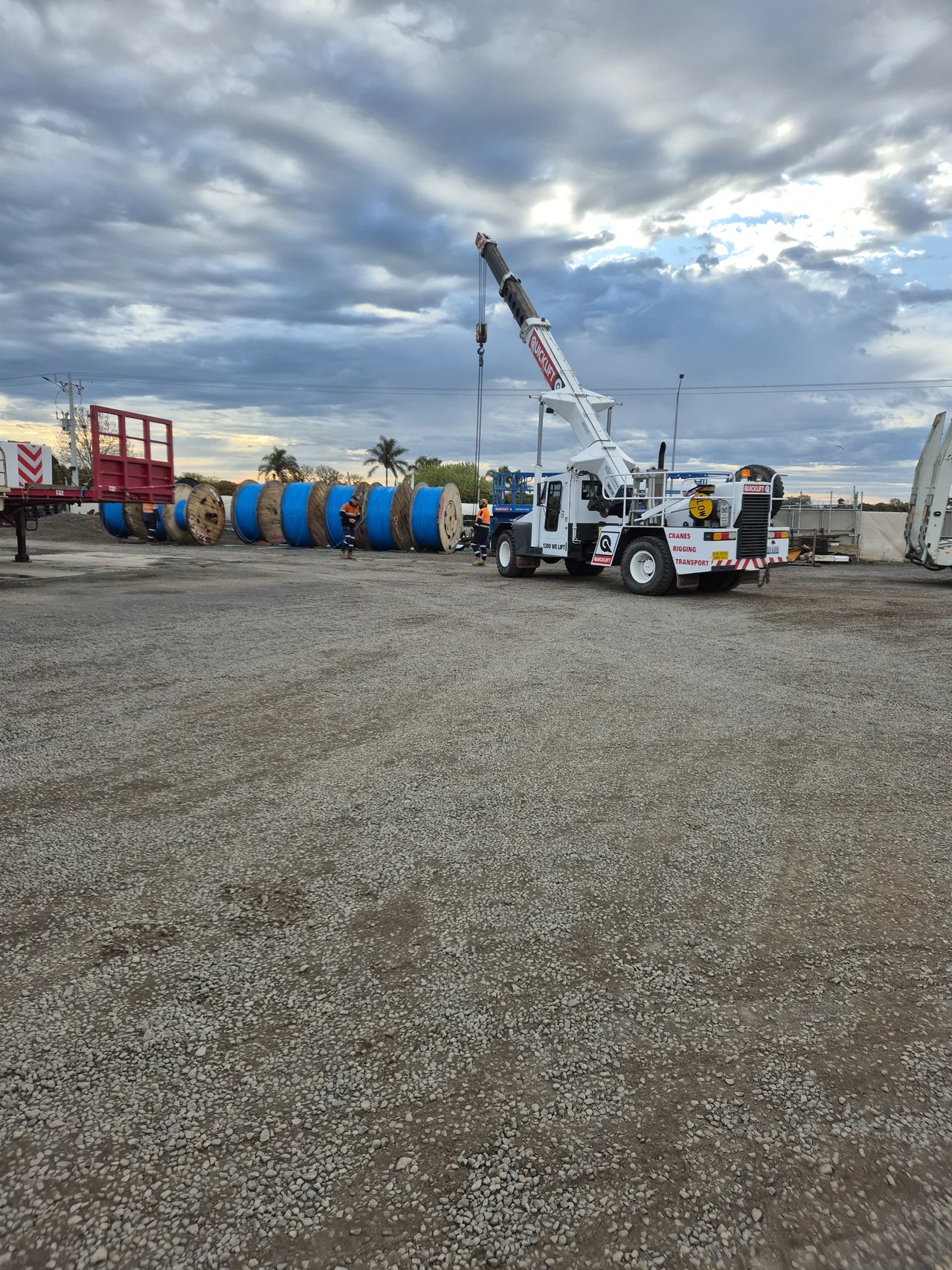 Cable drums staged on site at Nowra